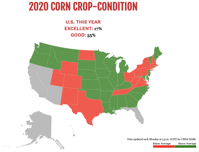 corn-condition-72720 July 27, 2020 corn condition map