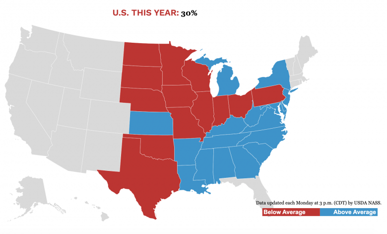 Mapa de soja do USDA | 16 de maio de 2022 Mapa de soja do USDA | 16 de maio de 2022